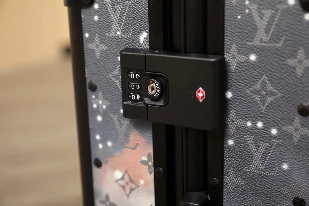 Louis Vuitton Horizon 55 Suitcase in Blue Black Hardware
