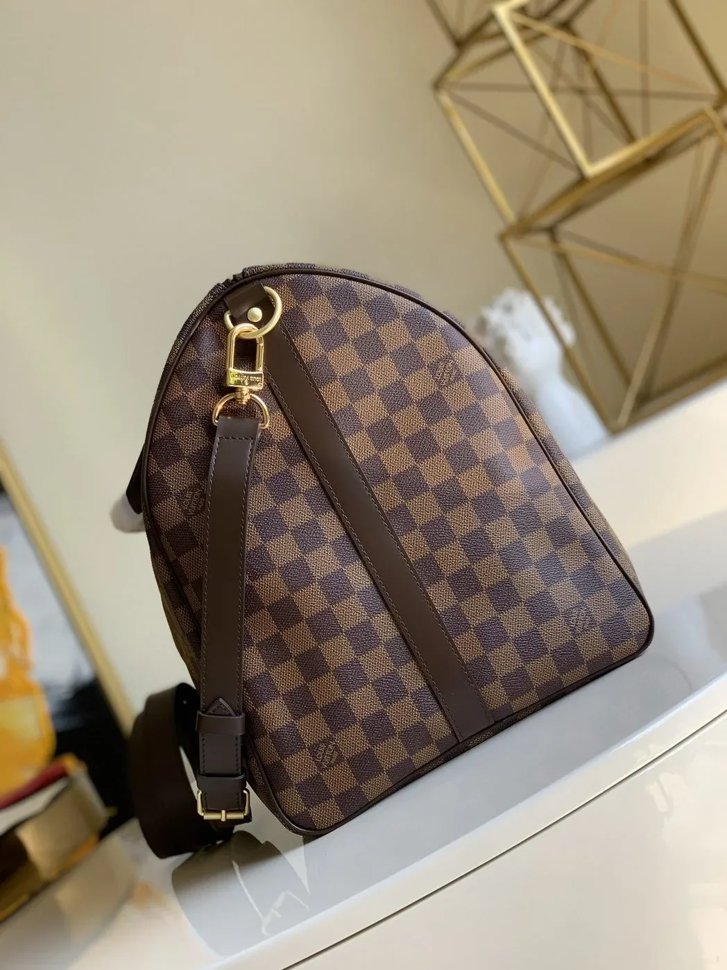 Louis Vuitton Keepall Bandouliére 55 Damier Ebene Canvas Louis Vuitton Keepall Bandouliére 55 Damier Ebene Canvas