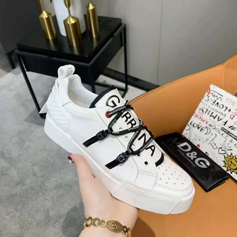 Dolce Gabbana D&G Portofino Sneakers in Calfskin and Patent Leather for Unisex Dolce Gabbana D&G Portofino Sneakers in Calfskin and Patent Leather for Unisex