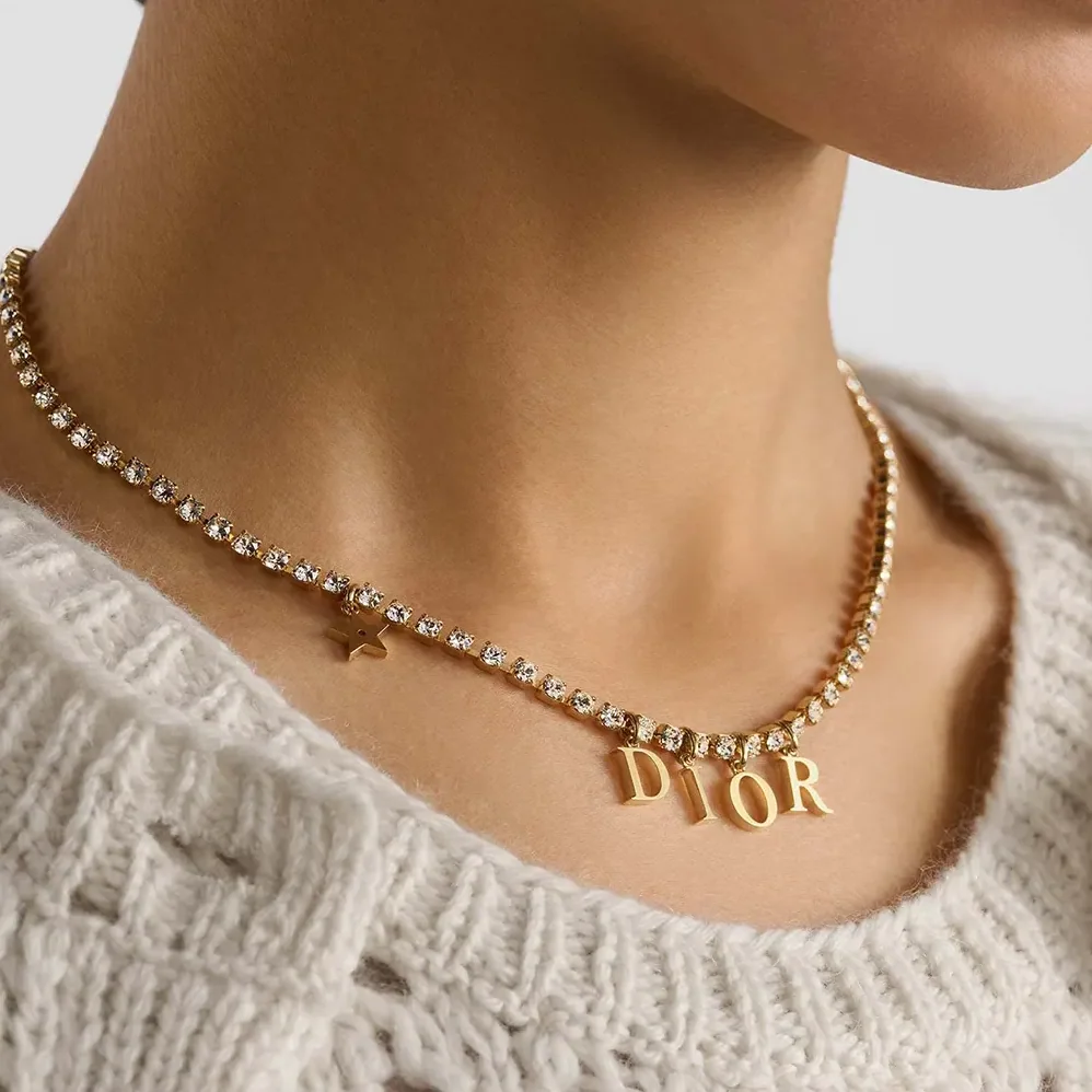 Dior Dio(r)evolution Necklace Gold-Finish Metal and Silver for Women in Tone Crystals Dior Dio(r)evolution Necklace Gold-Finish Metal and Silver for Women in Tone Crystals