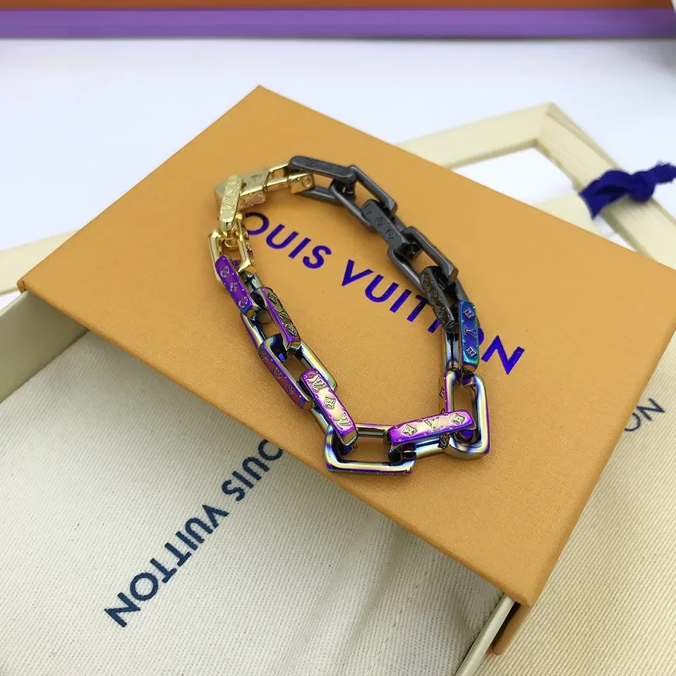 Louis Vuitton Engraved Monogram Chain Bracelet Multicolor Hardware Louis Vuitton Engraved Monogram Chain Bracelet Multicolor Hardware