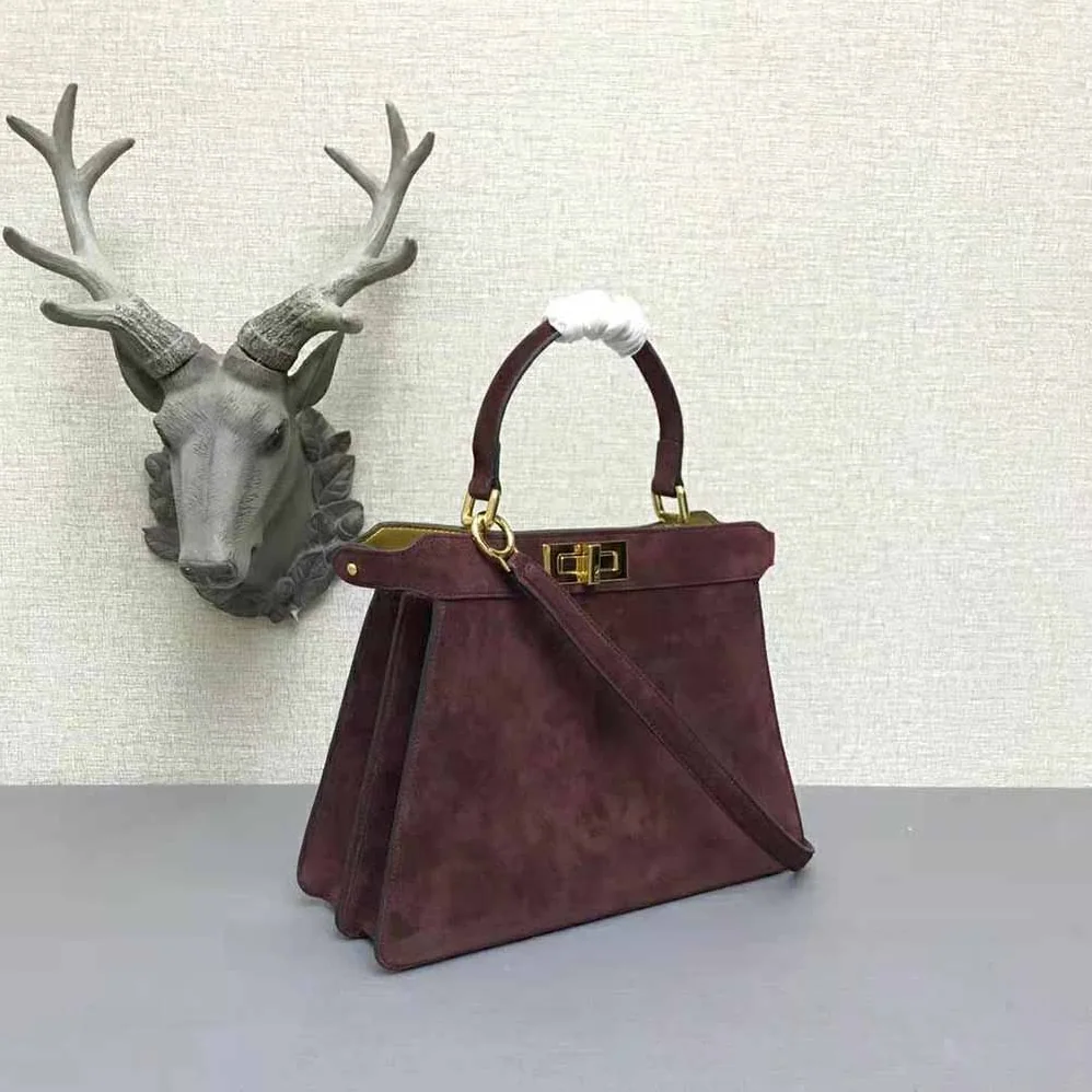 Fendi Medium Peekaboo I See U Brown Suede Bag for Women