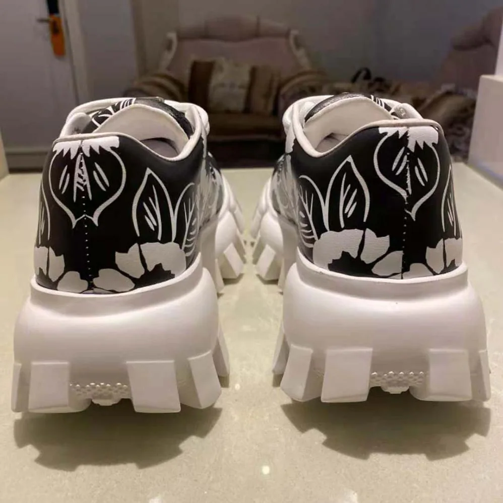 Prada Printed Nylon Sneakers for Women in Black