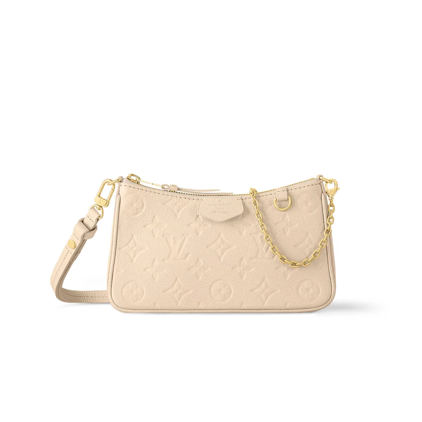 Louis Vuitton Easy Pouch On Strap Monogram Empreinte Crème White / LV