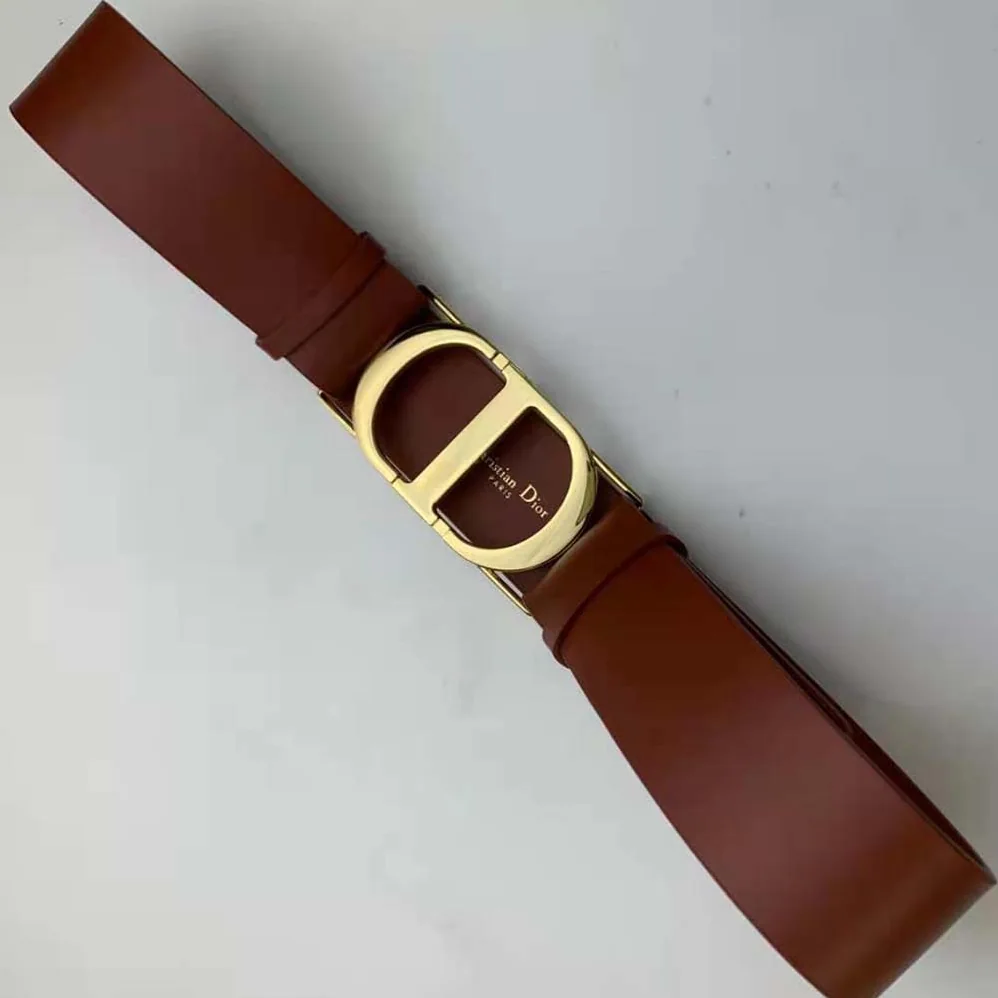 Dior 30 Montaigne Belt Dark Tan Smooth Calfskin, 40 MM for Women