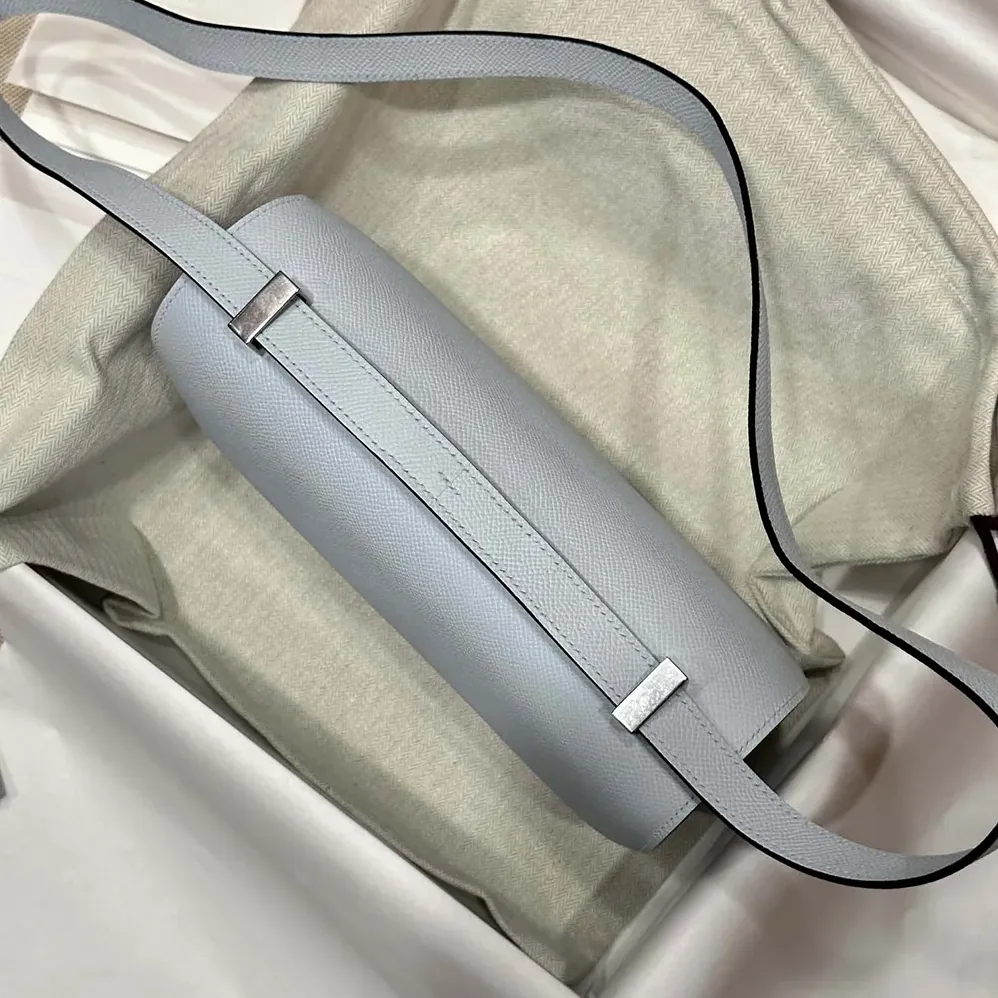 Hermes Constance 24 Bag Epsom Leather for Women in Light Blue/Silver