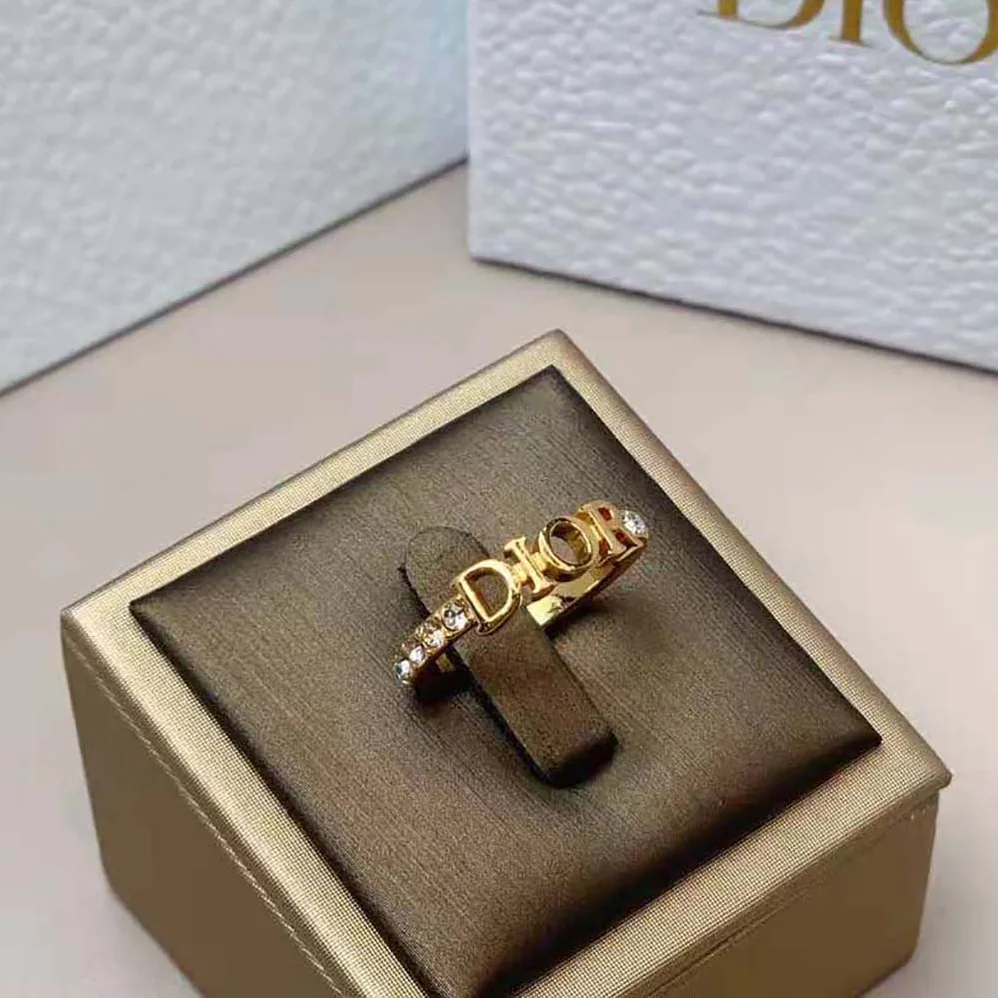 Dior Dio(r)evolution Ring Gold-Finish Metal and White Crystals for Women