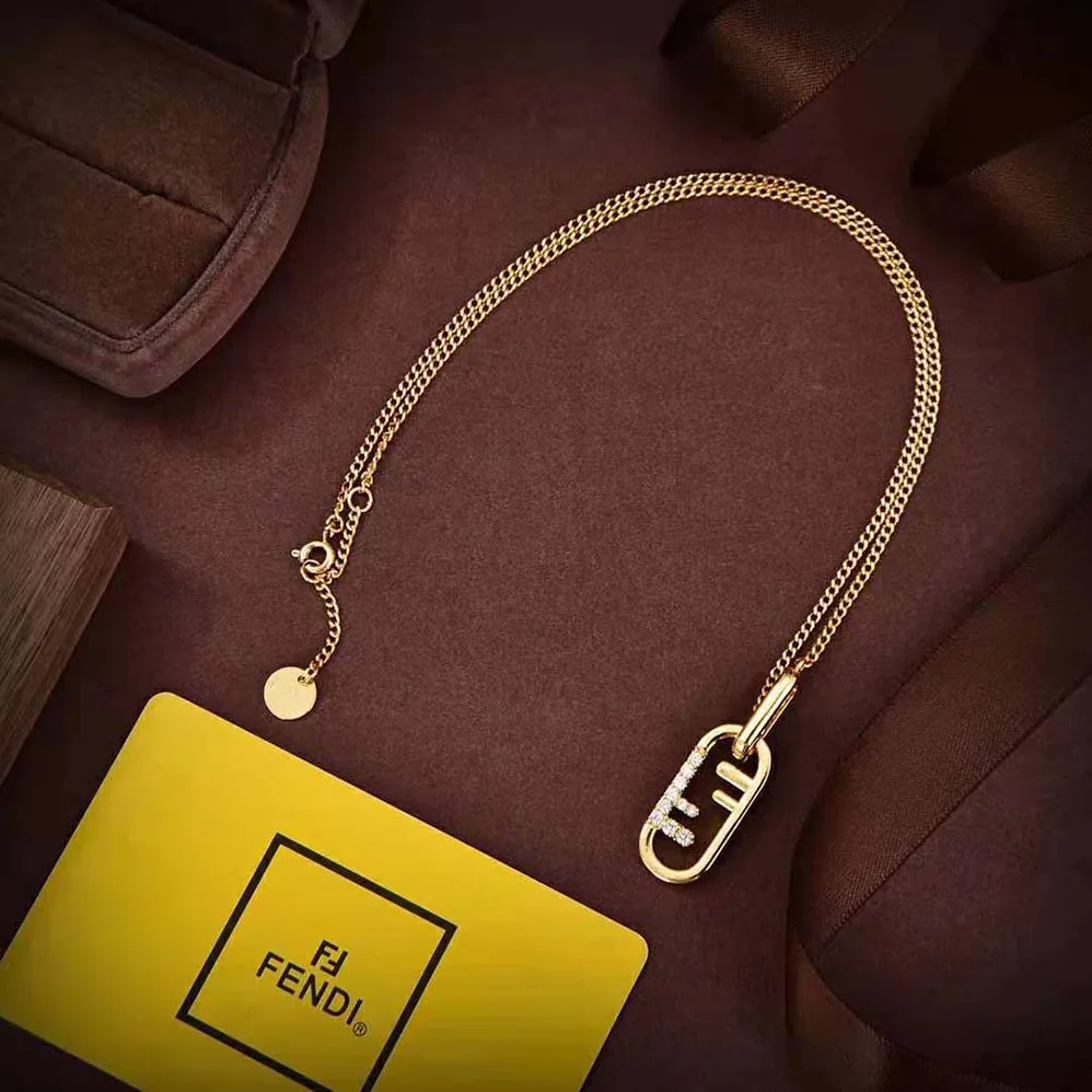Fendi O'Lock Necklace Gold for Women in colored