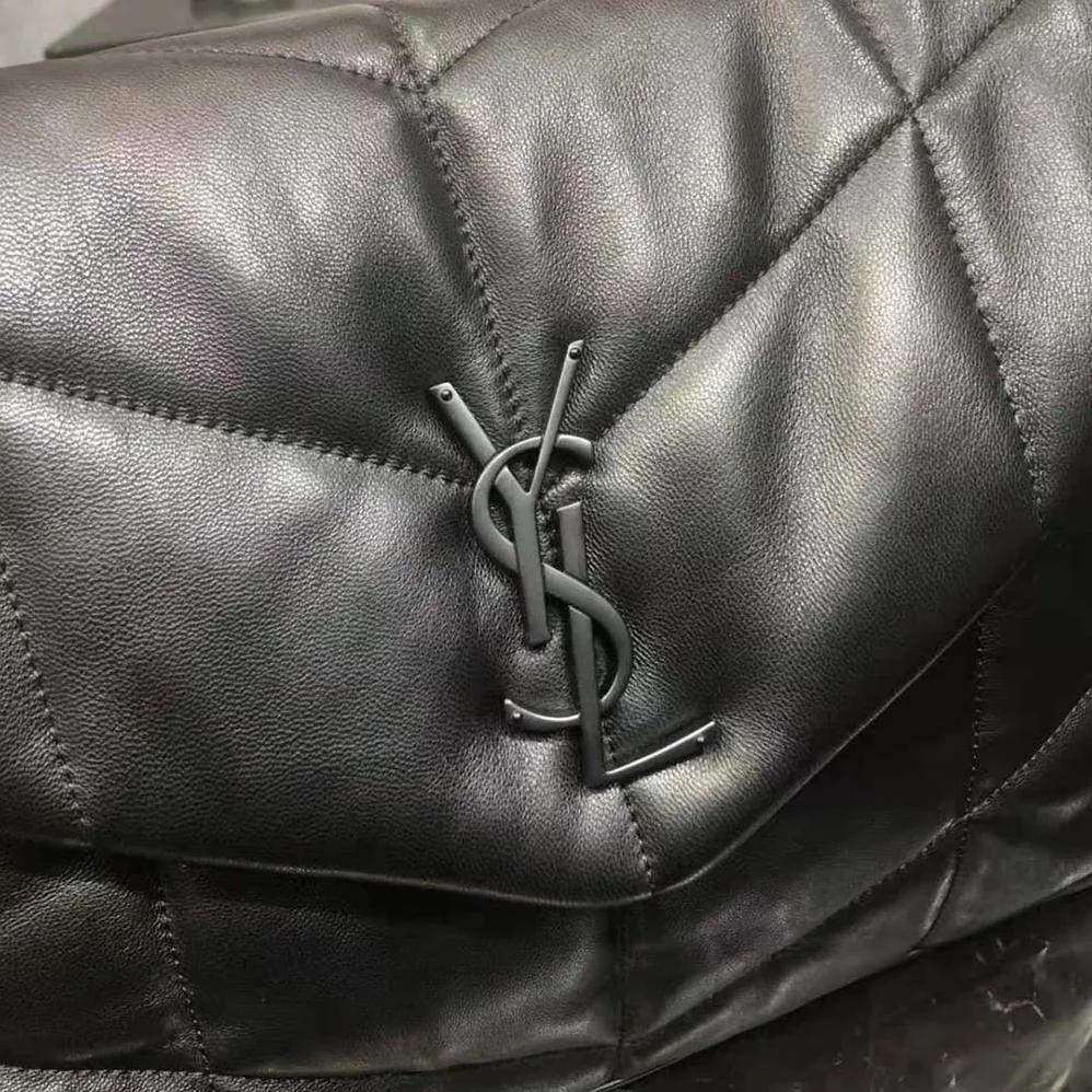 Saint Laurent YSL Puffer Medium Chain Bag in Quilted Lambskin for Women in Black