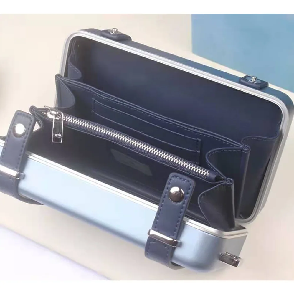 Dior Dior and Rimowa Personal Clutch Aluminum and Grained Calfskin for Men in Blue Dior Dior and Rimowa Personal Clutch Aluminum and Grained Calfskin for Men in Blue