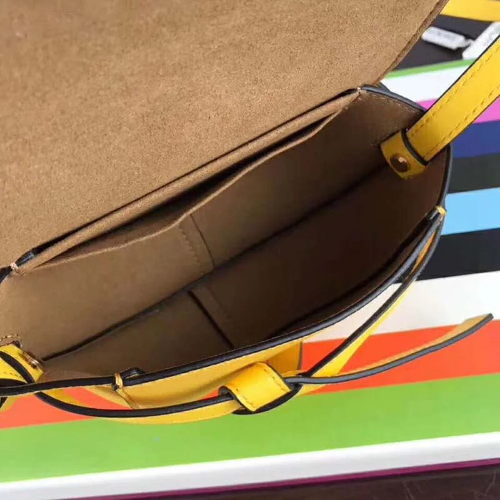 Loewe Gate Mini Bag Yellow Soft Grained Calf Leather for Women