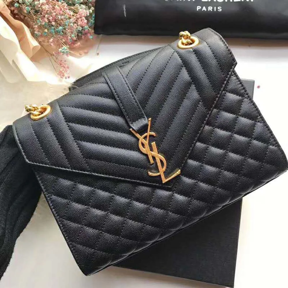 Saint Laurent YSL Envelope Small Grain De Poudre Embossed for Women Saint Laurent YSL Envelope Small Grain De Poudre Embossed for Women