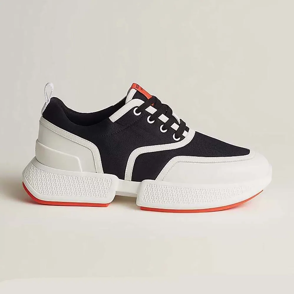 Hermes Giga Sneaker in Mesh Pique and Calfskin for Women in Black Hermes Giga Sneaker in Mesh Pique and Calfskin for Women in Black