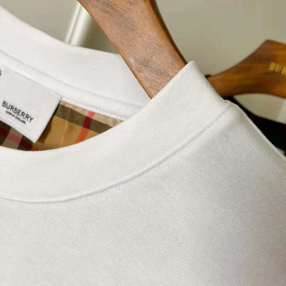 Burberry Vintage Check Sleeve Cotton T-shirt for Women in White Burberry Vintage Check Sleeve Cotton T-shirt for Women in White