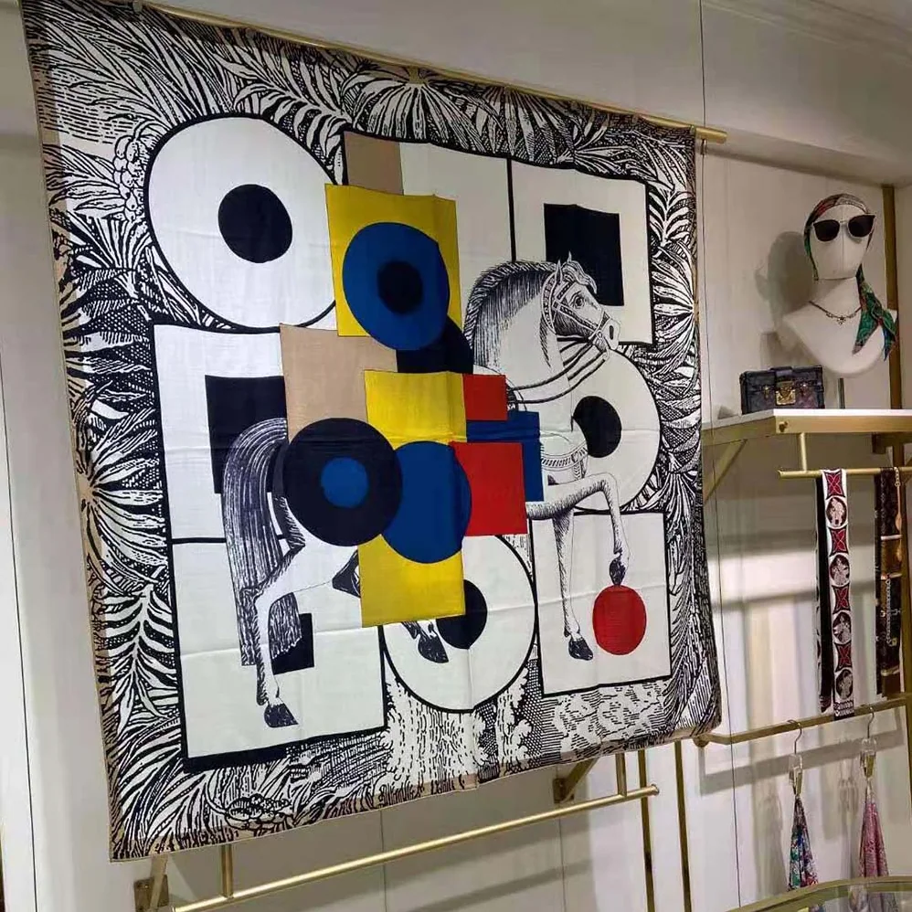 Hermes Cavalier En Formes Scarf 90 for Women in White Hermes Cavalier En Formes Scarf 90 for Women in White