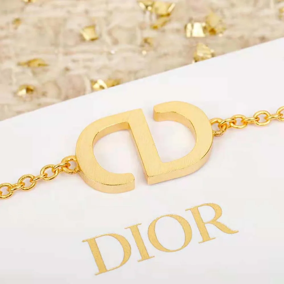 Dior Petit CD Bracelet Gold-Finish Metal and Black Lacquer for Women Dior Petit CD Bracelet Gold-Finish Metal and Black Lacquer for Women