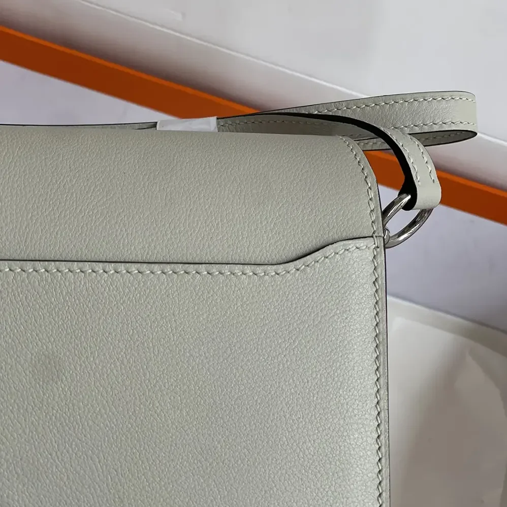 Hermes Roulis Mini Bag in Evercolor Leather for Women in Silver