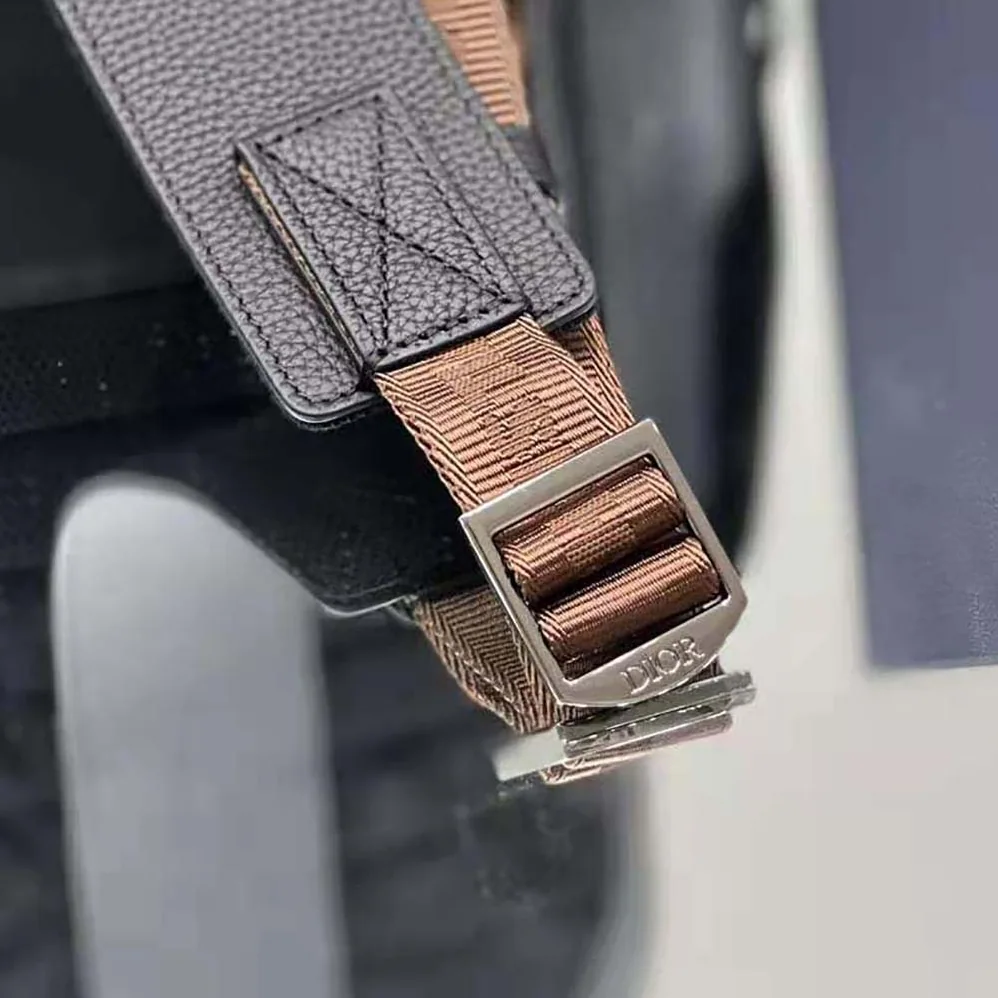 Dior Hit the Road Cactus Jack Dior Backpack Black Grained Calfskin with Embroidered Signature for Men Dior Hit the Road Cactus Jack Dior Backpack Black Grained Calfskin with Embroidered Signature for Men