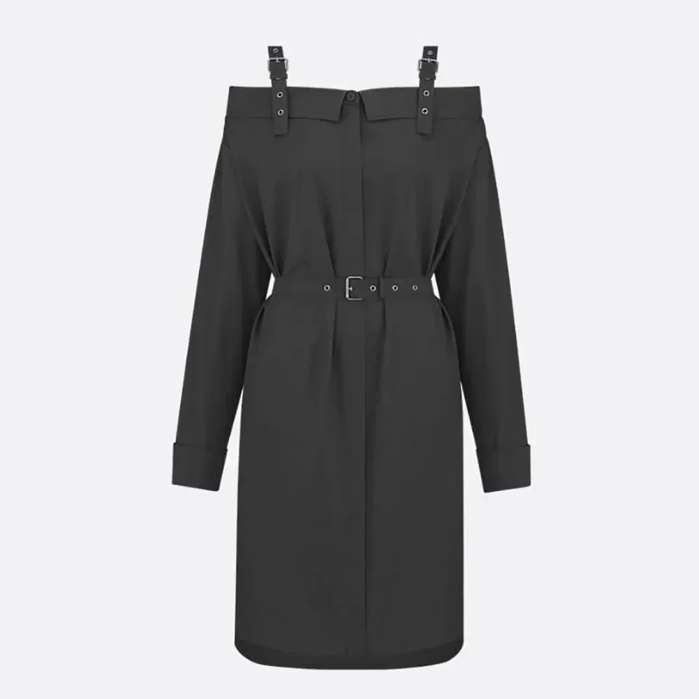 Dior Shirtdress Black Lightweight Cotton and Silk Poplin for Women