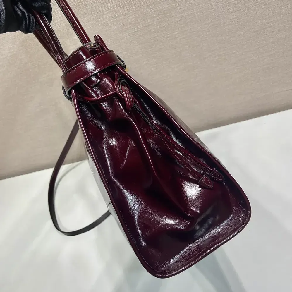 Prada Bonnie Medium Leather Handbag for Women in Maroon Prada Bonnie Medium Leather Handbag for Women in Maroon