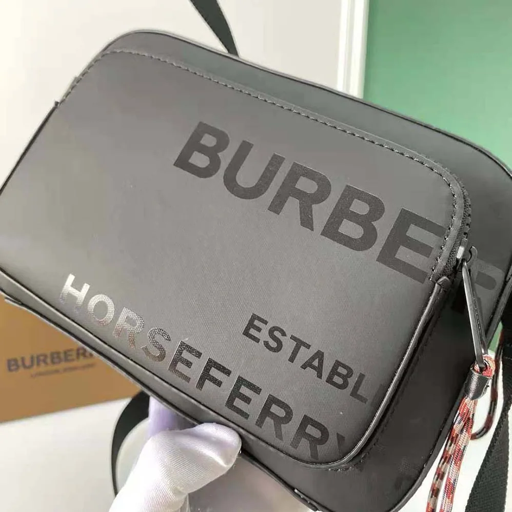 Burberry Horseferry Print Nylon Crossbody Bag for Men in Black