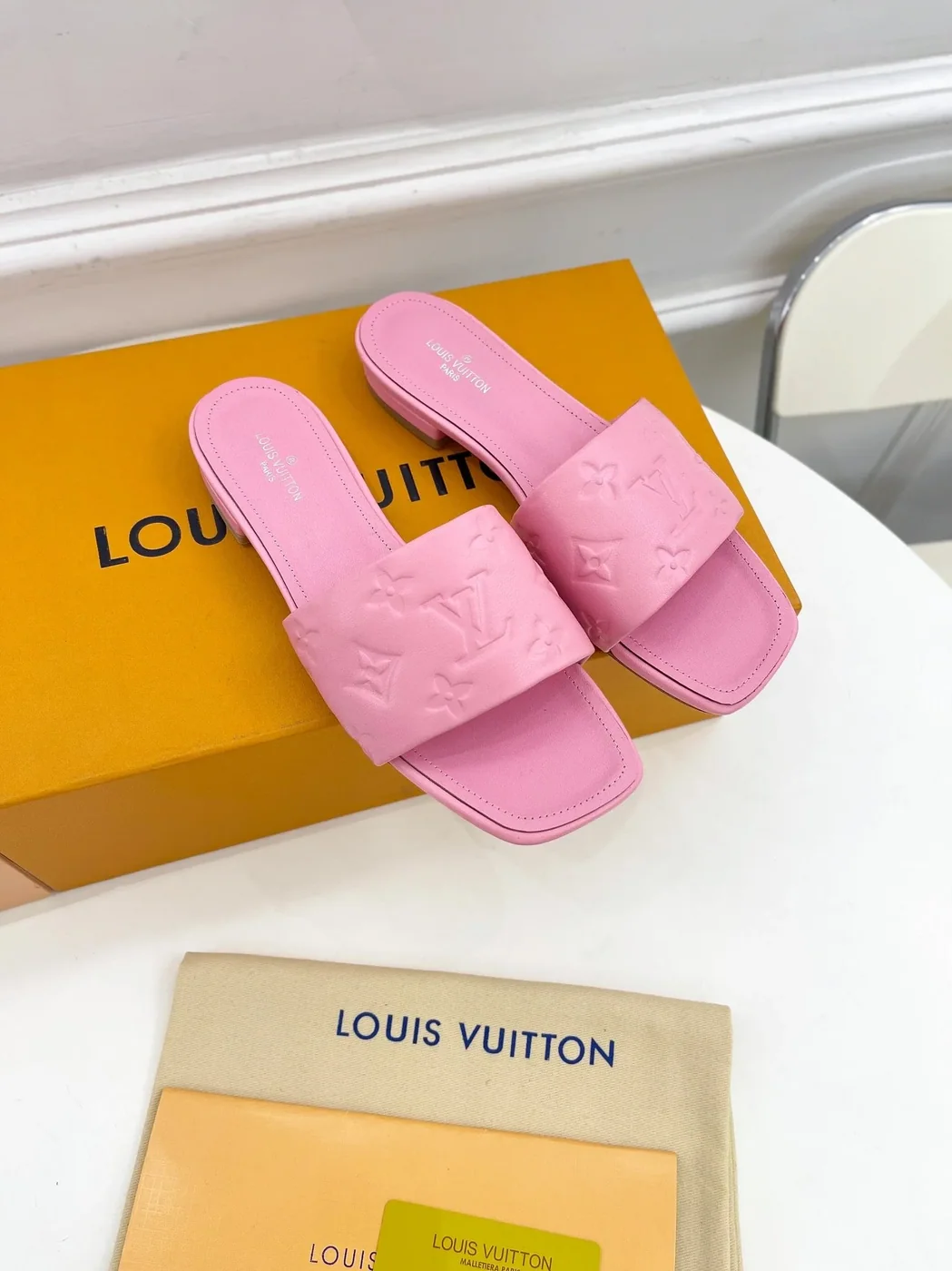 Louis Vuitton Revival Flat Mule Light Pink LV 1A9PA1 Louis Vuitton Revival Flat Mule Light Pink LV 1A9PA1