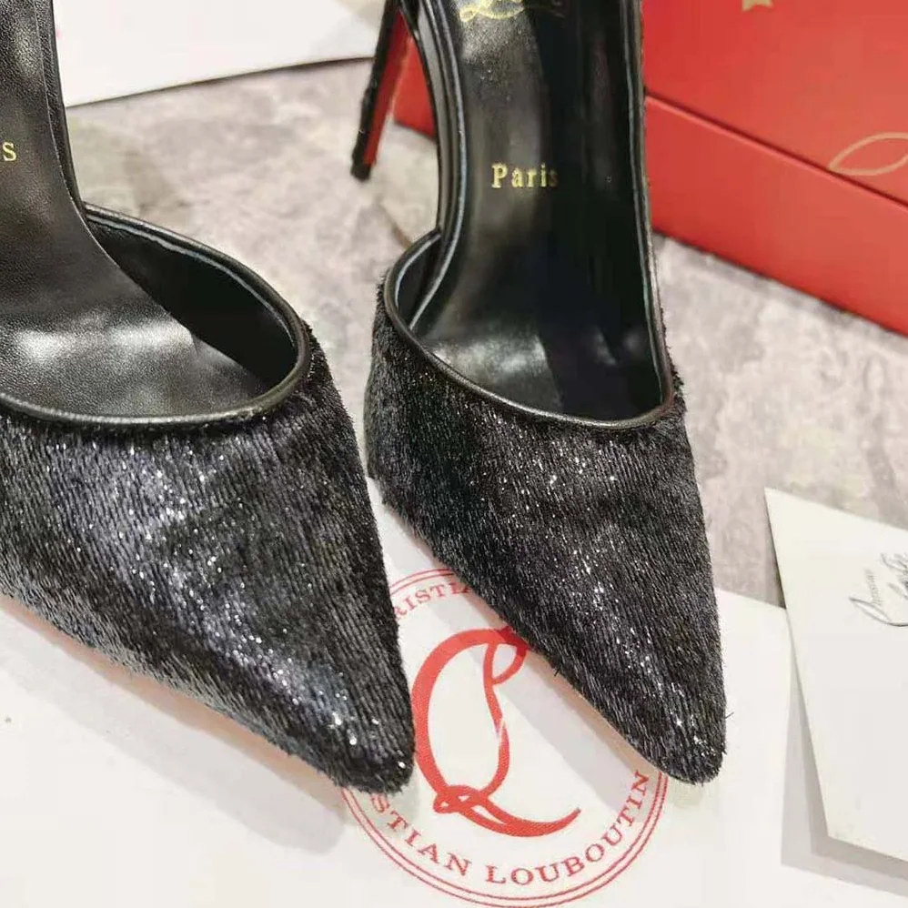 Christian Louboutin Iriza 100 mm Heel Height for Women in Black Christian Louboutin Iriza 100 mm Heel Height for Women in Black