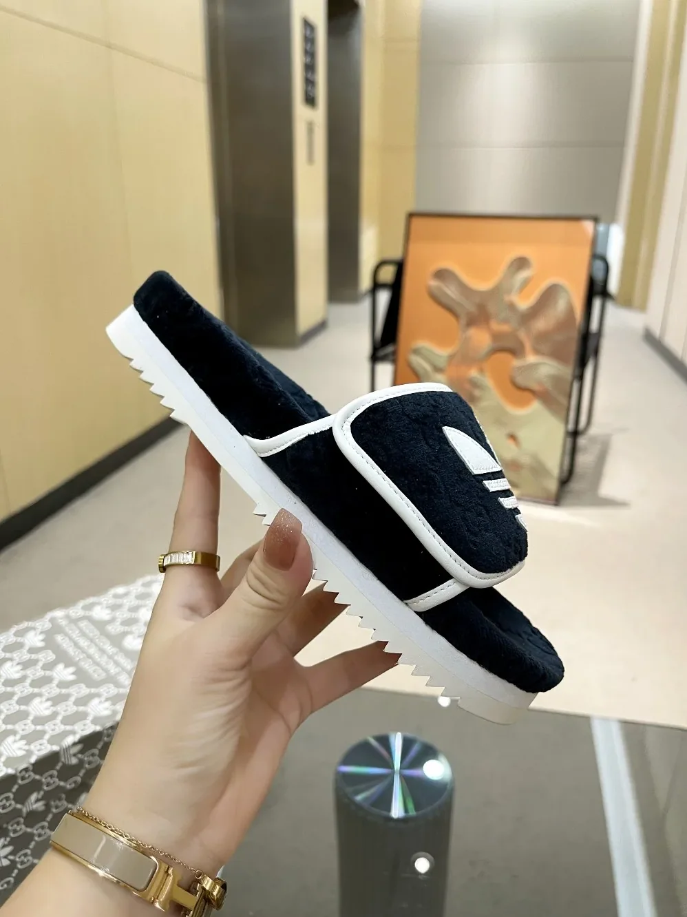 Gucci x Adidas GG Platform Sandal Black for Women Gucci x Adidas GG Platform Sandal Black for Women