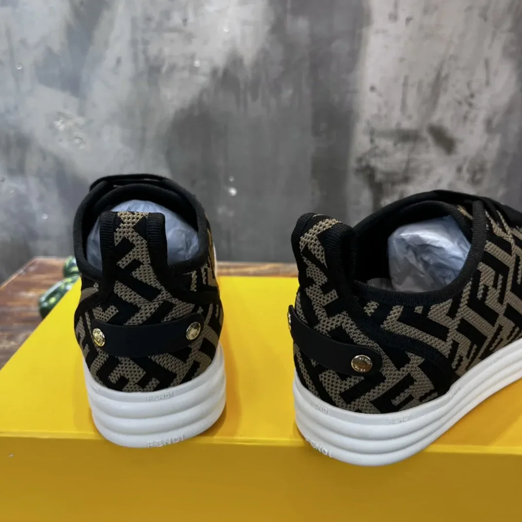 Fendi Domino Fabric Sneakers Brown Fendi Domino Fabric Sneakers Brown