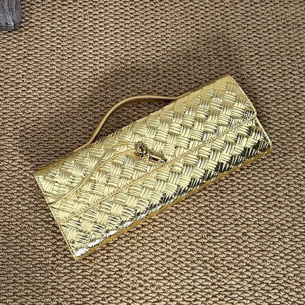 Bottega Veneta Andiamo Clutch for Women in Gold