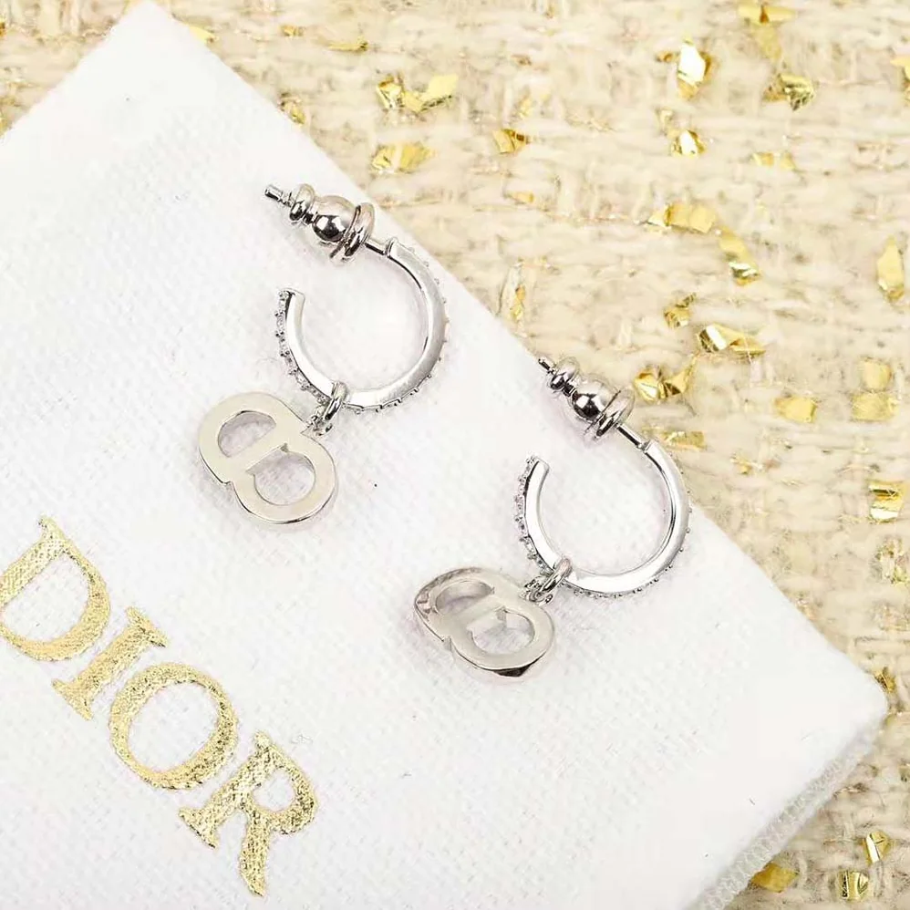 Dior Clair D Lune Earrings Silver-Finish Metal and Silver for Women in Tone Crystals Dior Clair D Lune Earrings Silver-Finish Metal and Silver for Women in Tone Crystals