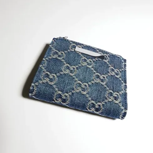 Gucci Wallet with Gucci Plaque Small in Dark Blue Palladium Hardware Gucci Wallet with Gucci Plaque Small in Dark Blue Palladium Hardware