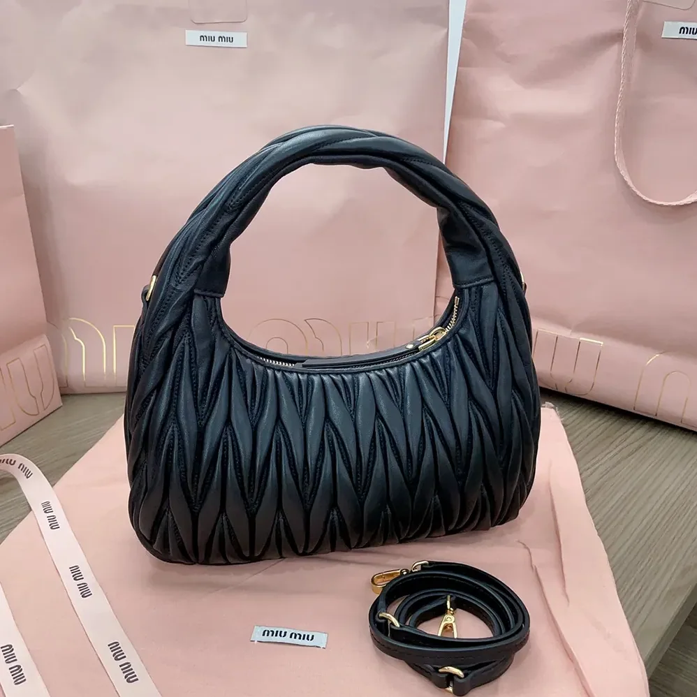 Miu Miu Wander Matelassé Nappa Leather Hobo Bag for Women