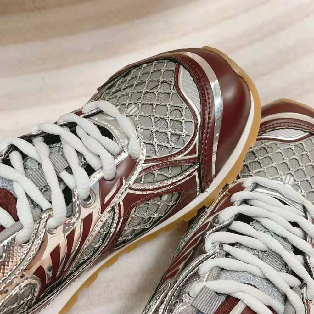 Bottega Veneta Technical Fabric Lace-up Orbit Sneaker for Unisex in Maroon