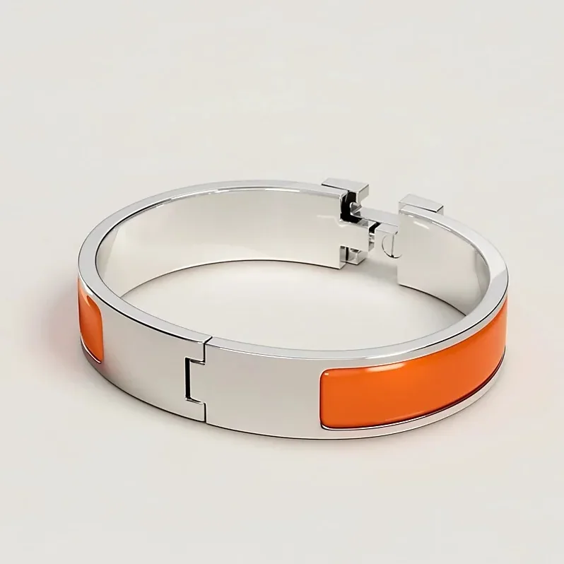 Hermes Clic H Bracelet Orange Hermes Clic H Bracelet Orange