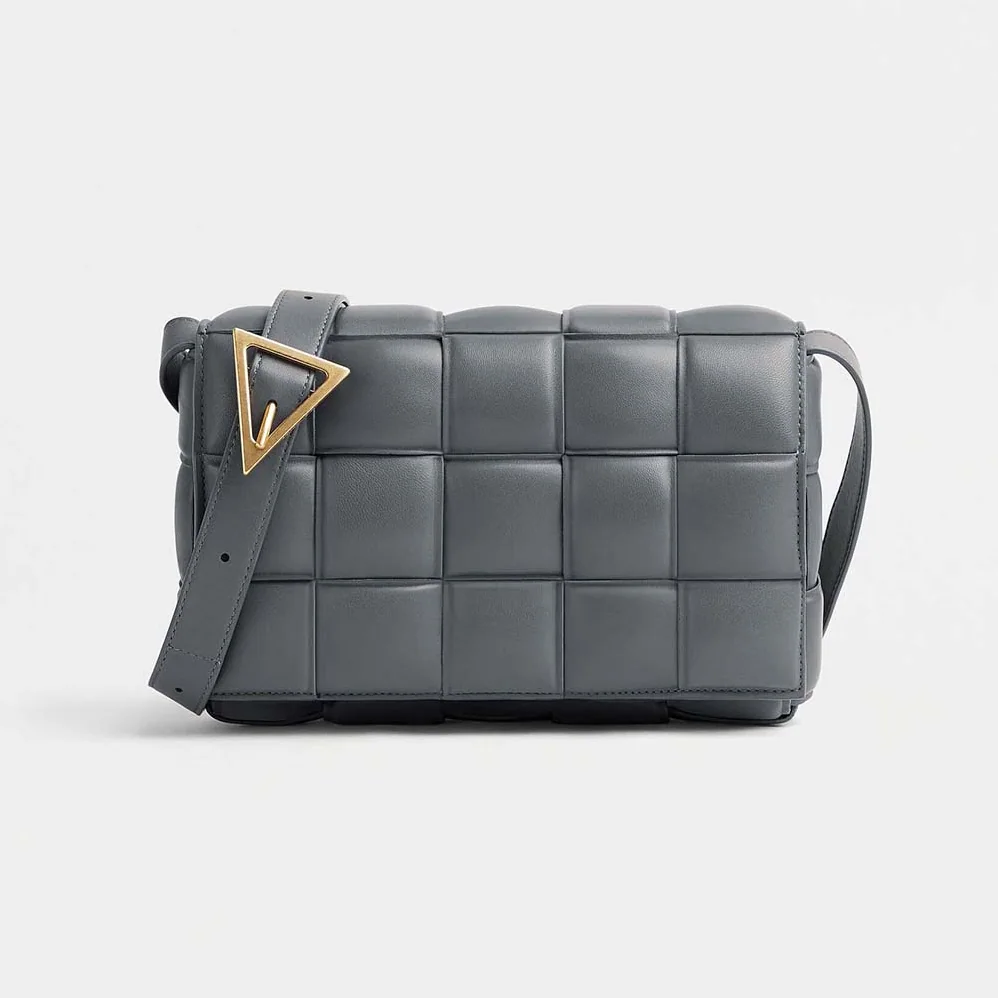 Bottega Veneta Padded Cassette Padded Intreccio Leather Cross-Body Bag for Women in Gray Bottega Veneta Padded Cassette Padded Intreccio Leather Cross-Body Bag for Women in Gray