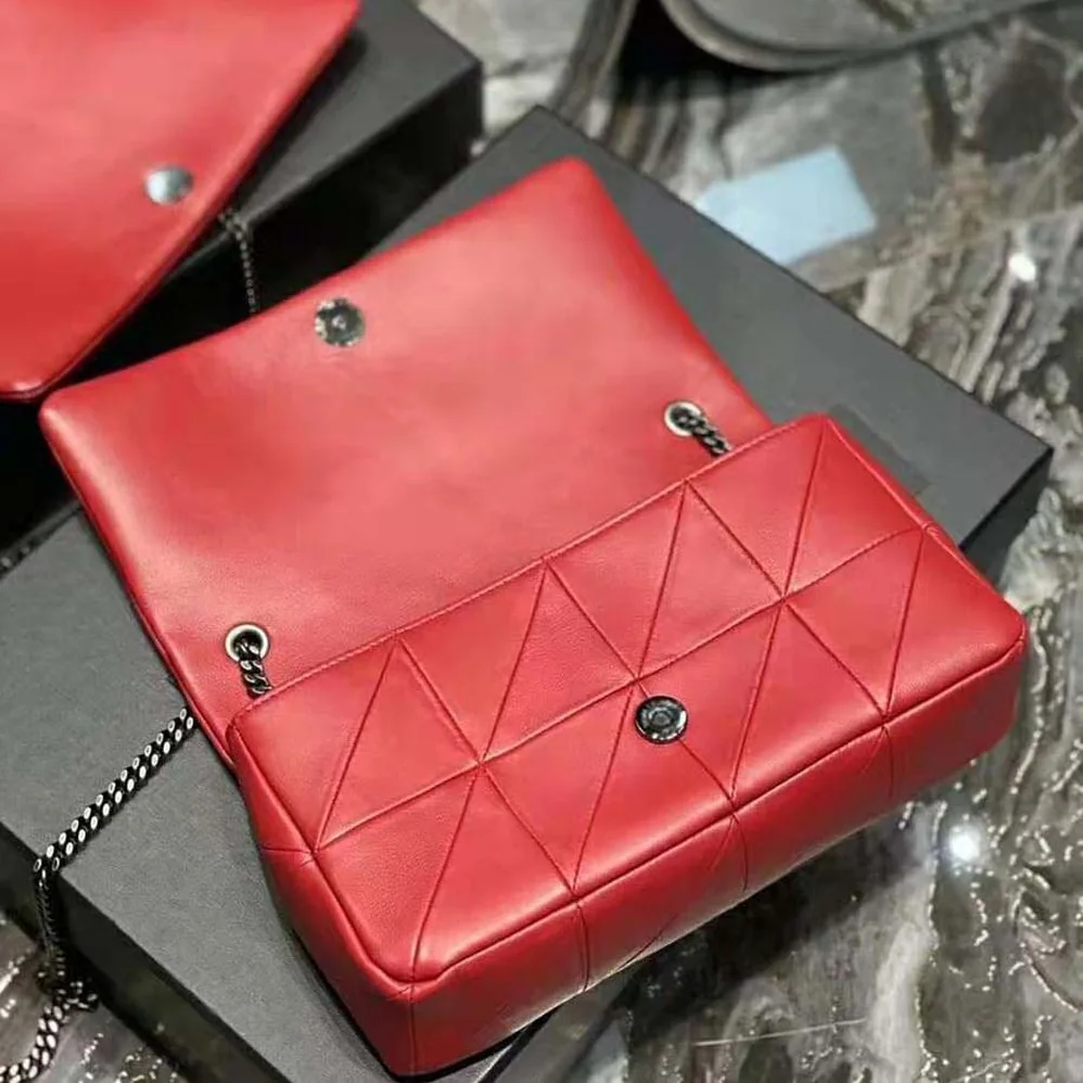 Saint Laurent YSL Jamie Medium Carre Reive Gauche in Lambskin for Women in Red