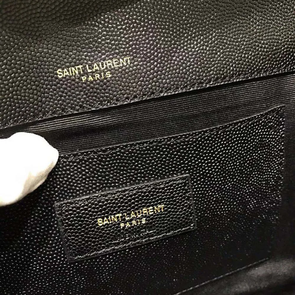 Saint Laurent YSL Envelope Medium Bag Grain De Poudre Embossed for Women