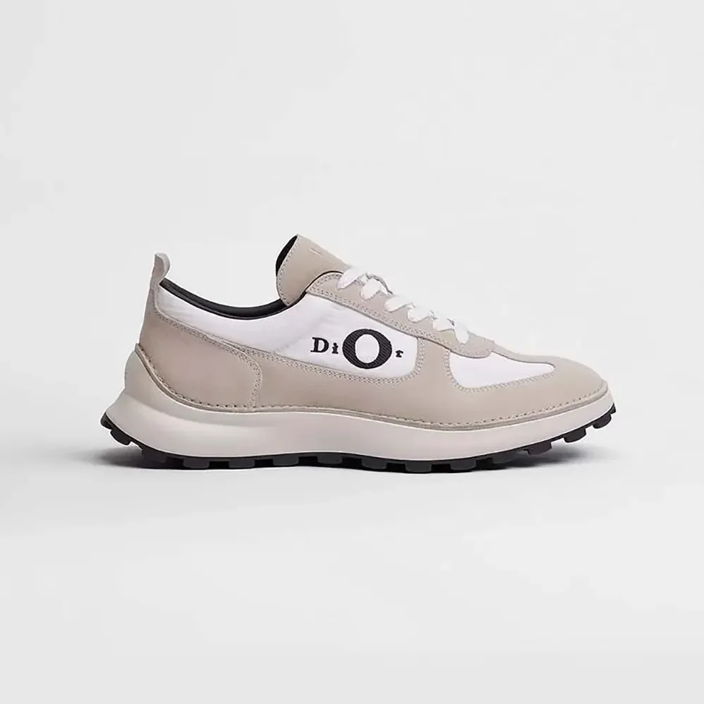 Dior Squash Sneaker Dior Gray Suede Calfskin and White Technical Fabric for Unisex