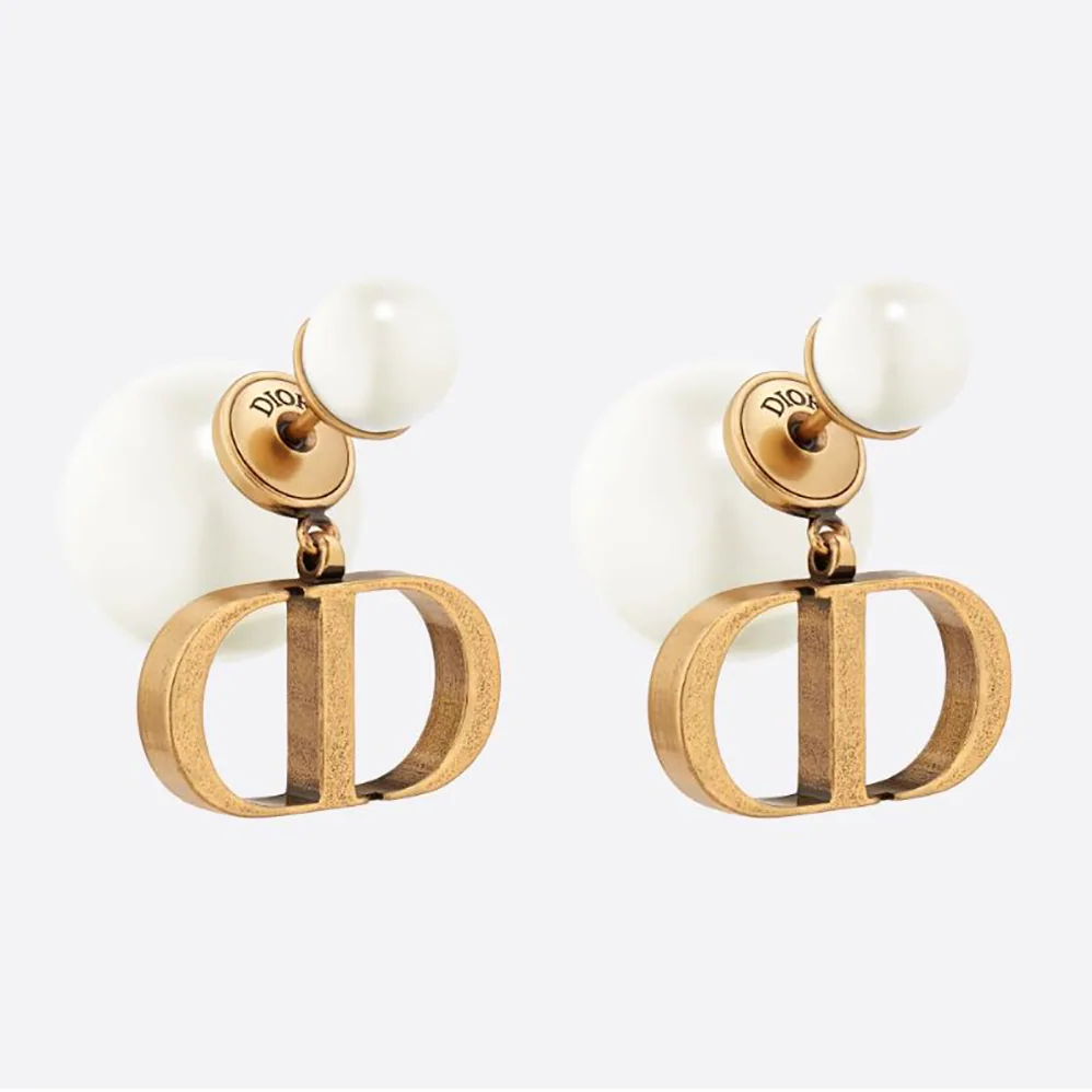 Dior Tribales Earrings Antique Gold for Women in Finish Metal Dior Tribales Earrings Antique Gold for Women in Finish Metal