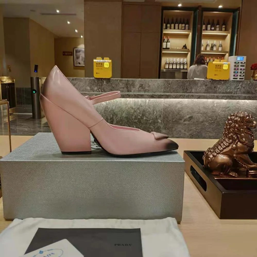 Prada Brushed Leather Pumps in 95 mm Leather-Covered Heel for Women in Pink