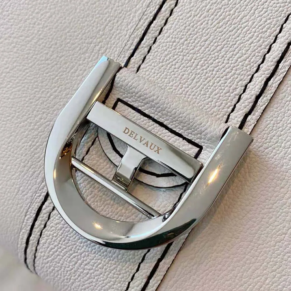 Delvaux Brillant MM Surpique in Rodeo Calf for Women in White Delvaux Brillant MM Surpique in Rodeo Calf for Women in White