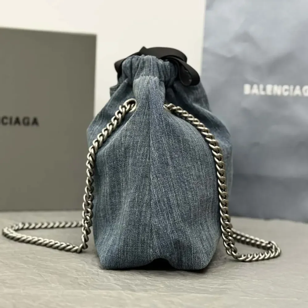 Balenciaga Crush Small Tote Bag Denim in Blue for Women Balenciaga Crush Small Tote Bag Denim in Blue for Women