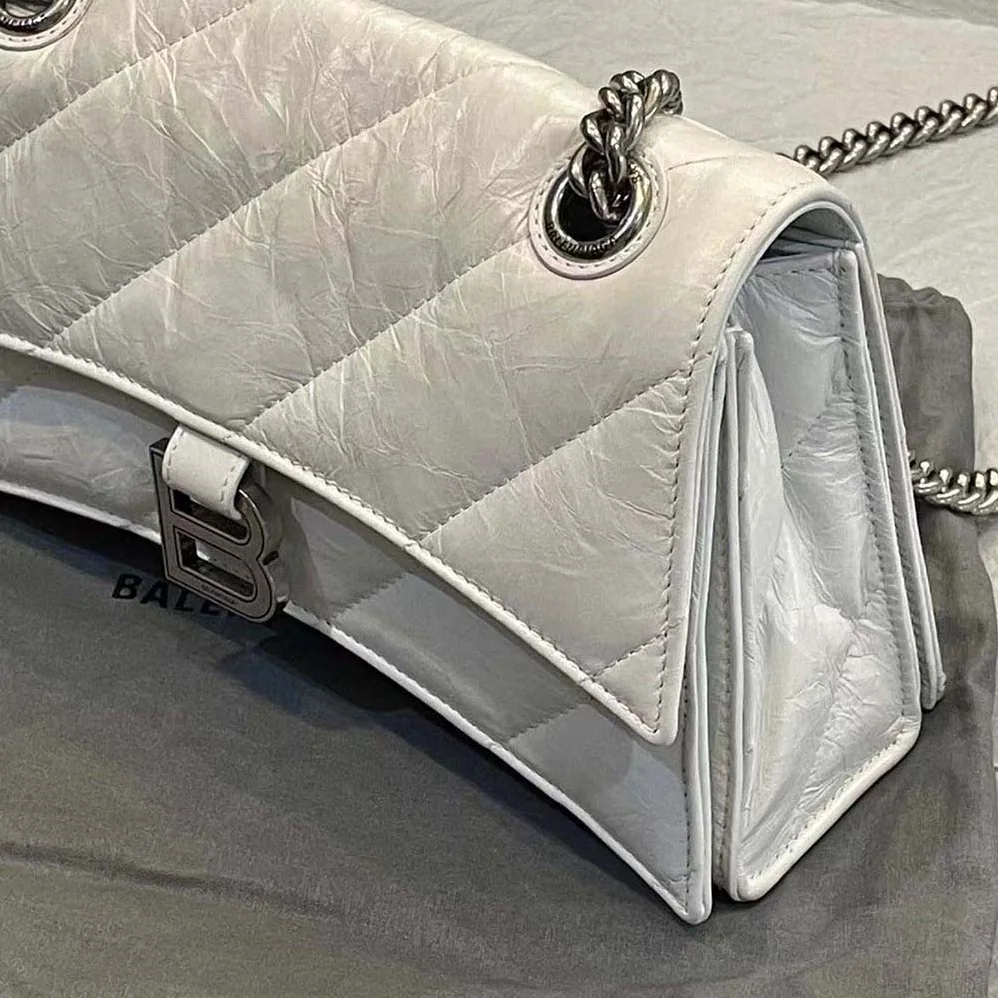 Balenciaga Crush XS Chain Bag Quilted in Optic White for Women Balenciaga Crush XS Chain Bag Quilted in Optic White for Women