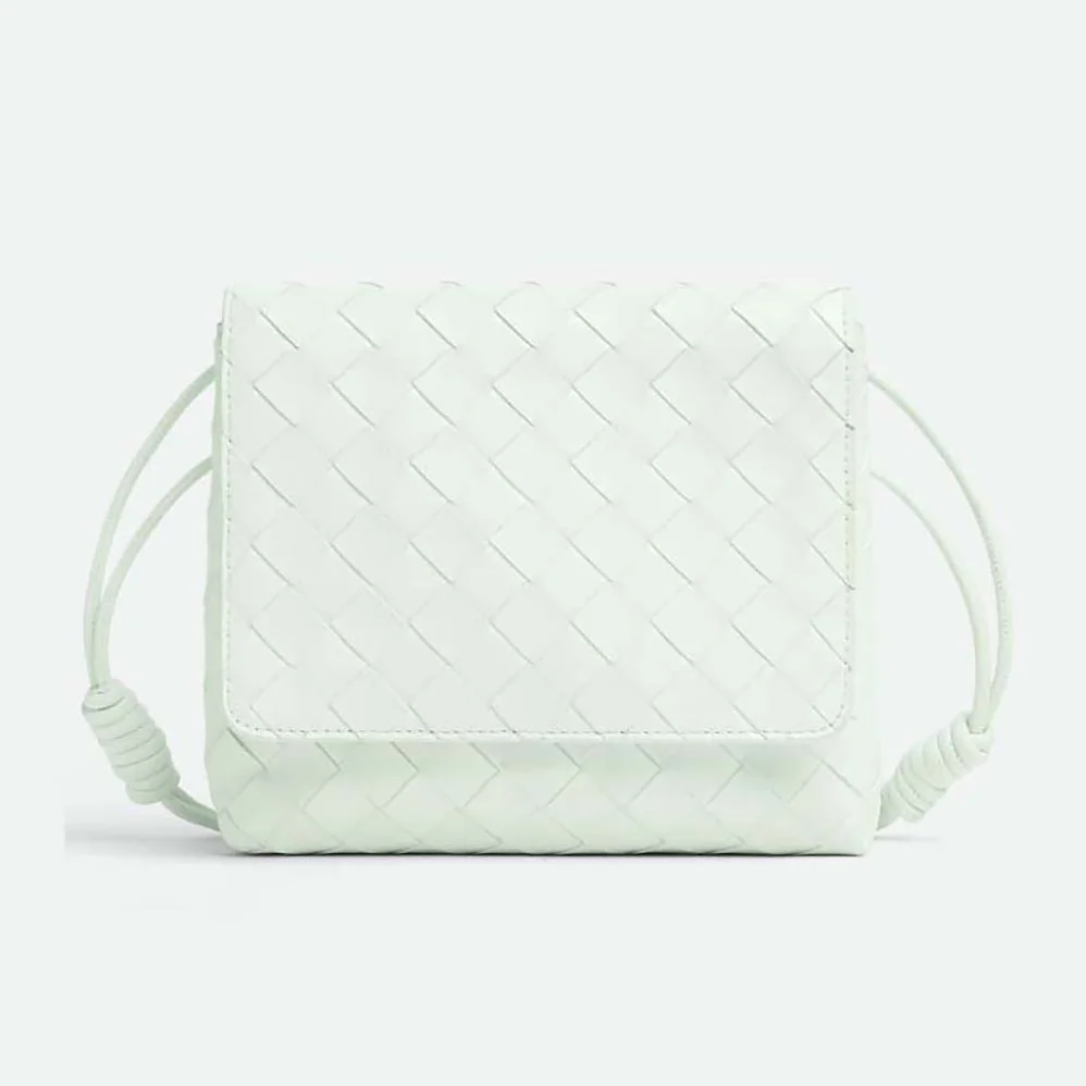 Bottega Veneta Mini Intrecciato Cross-Body Bag for Women in White
