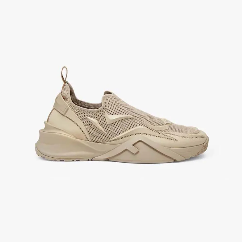 Fendi Flow Beige Mesh Running Sneakers for Unisex Fendi Flow Beige Mesh Running Sneakers for Unisex