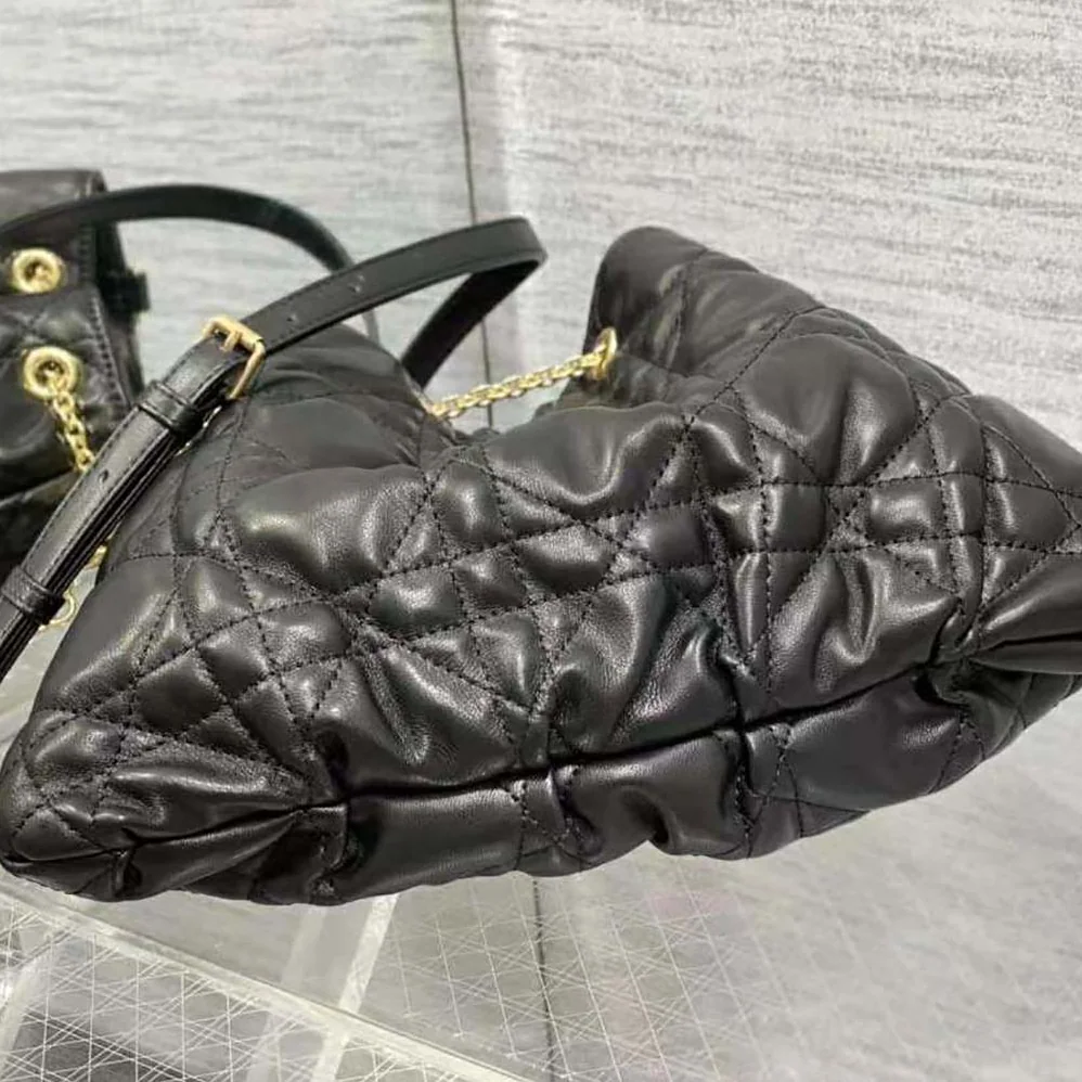 Dior Medium Dior Ammi Bag Black Supple Macrocannage Lambskin for Women