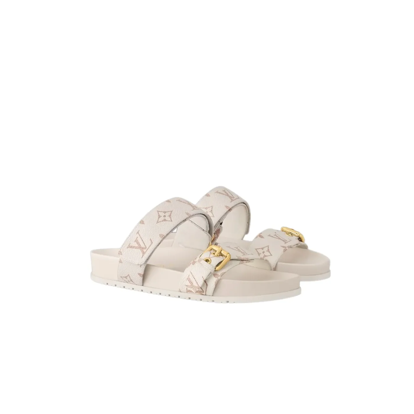 Louis Vuitton Bom Dia Flat Comfort Mule Beige 1ACHYI Louis Vuitton Bom Dia Flat Comfort Mule Beige 1ACHYI