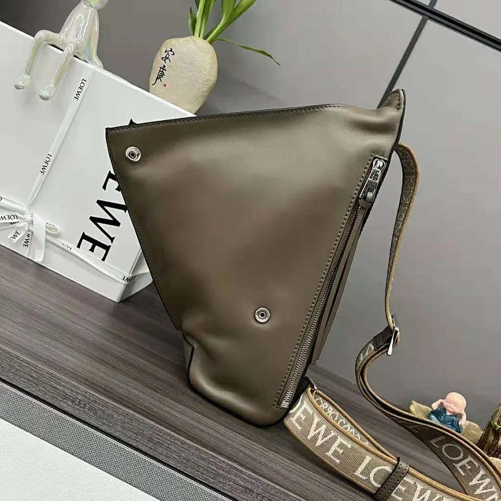 Loewe Anton Sling in Supple Smooth Calf and Jacquard for Men in Brown