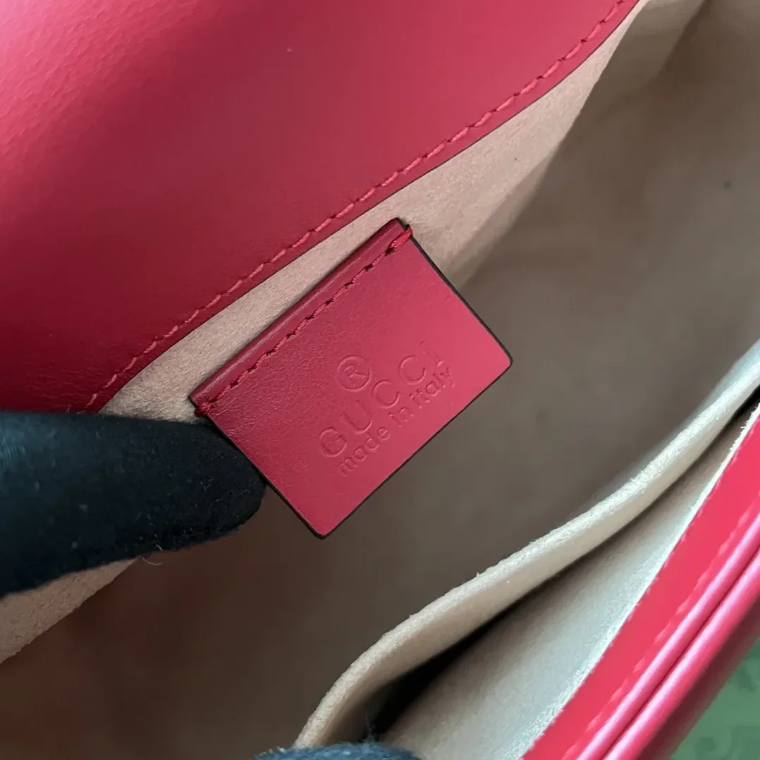 Gucci GG Marmont Mini Top Handle Bag Red Gucci GG Marmont Mini Top Handle Bag Red